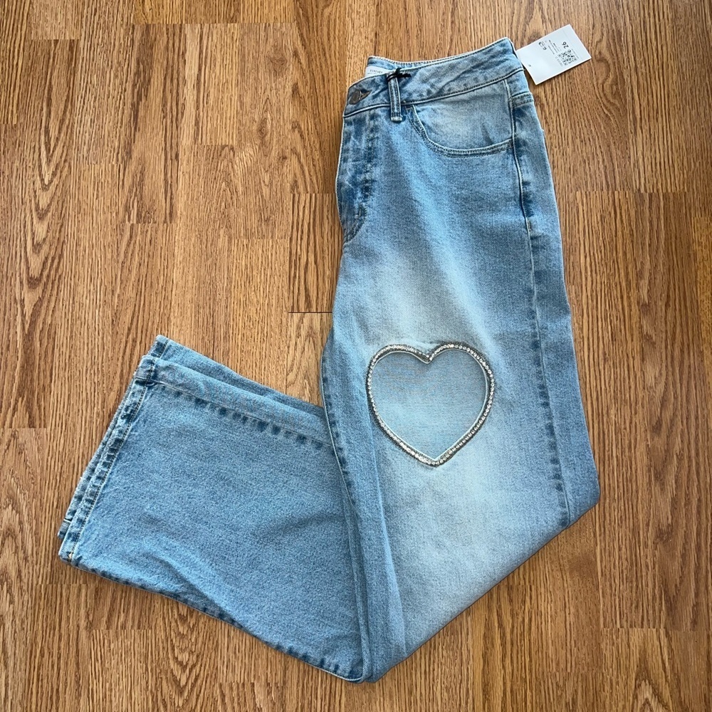 Heart Cut Out Jeans